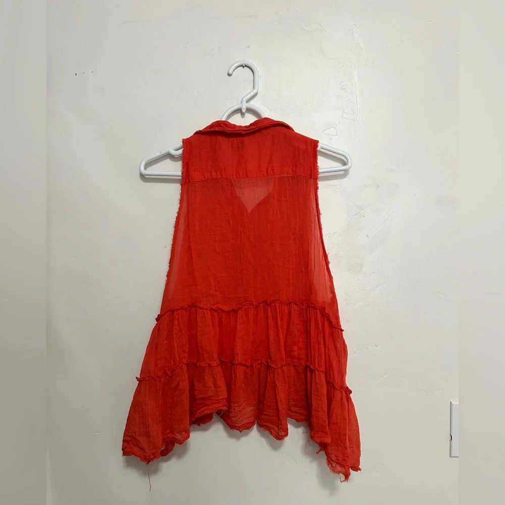 Free people one FP One‎ orange tank top flowy size small